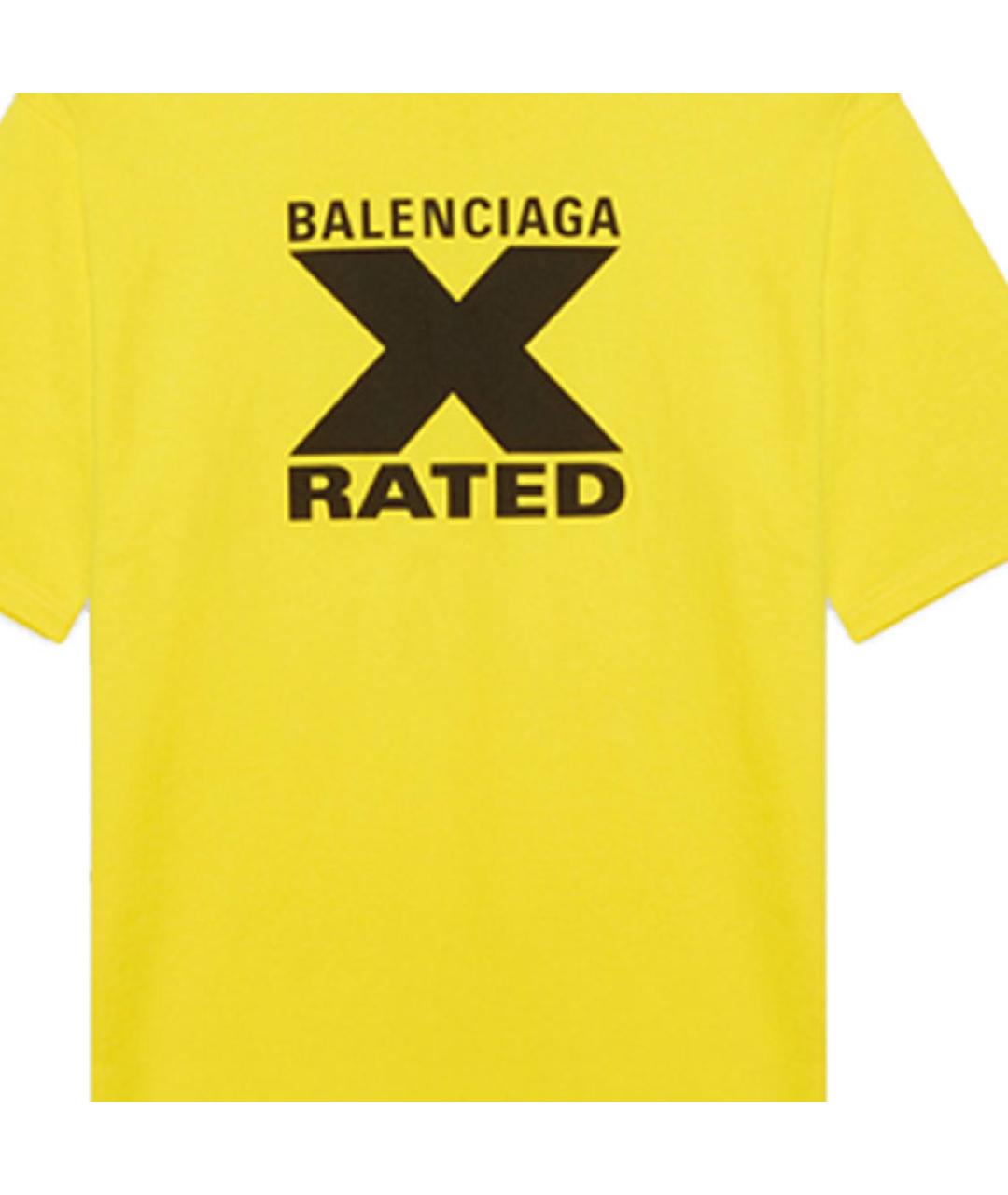 BALENCIAGA Желтая хлопковая футболка, фото 7