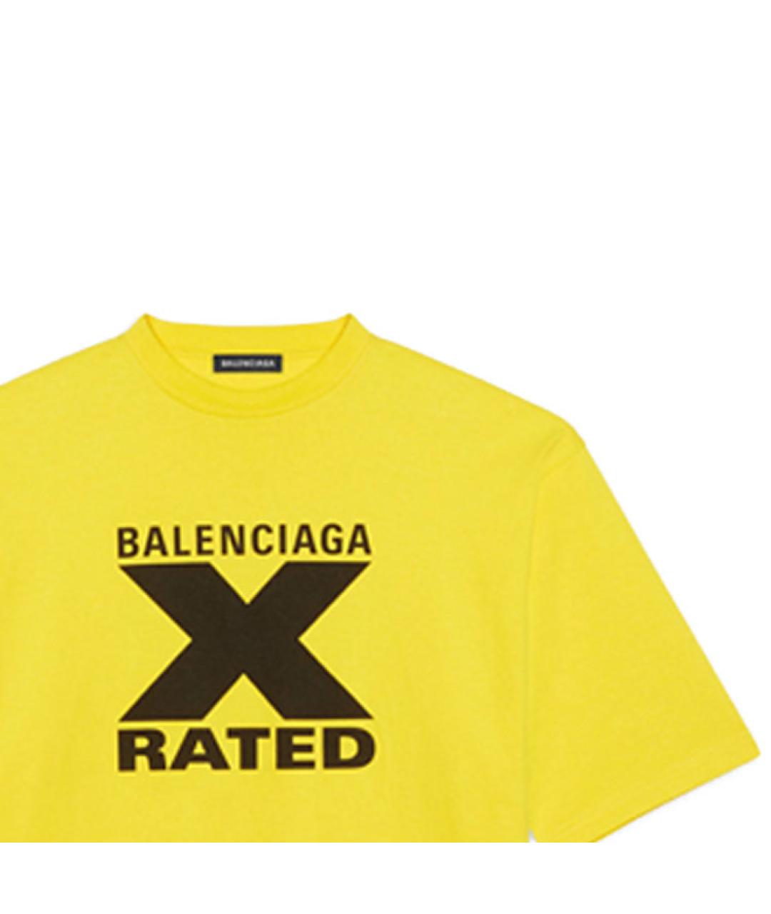 BALENCIAGA Желтая хлопковая футболка, фото 6