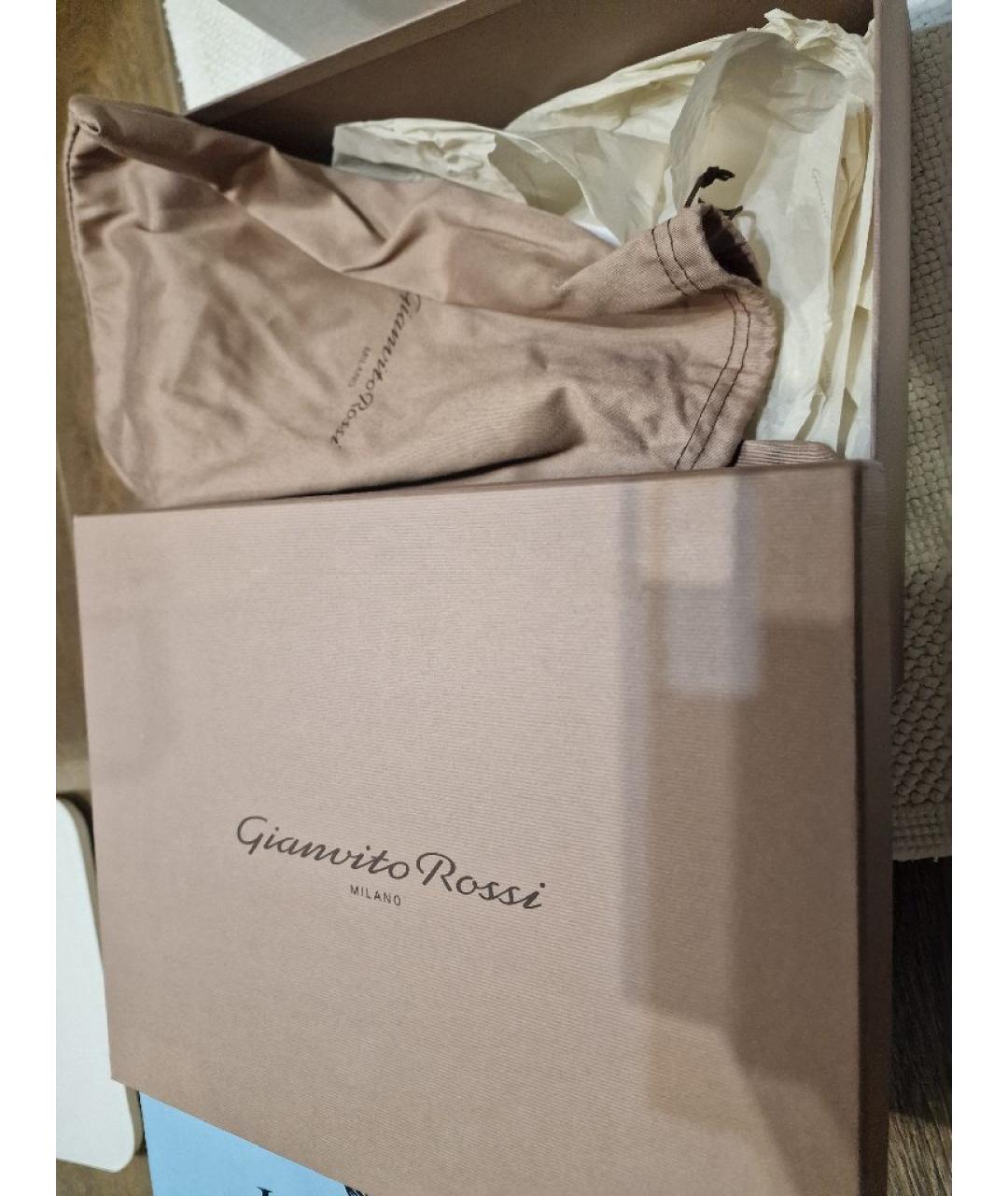 GIANVITO ROSSI Синие текстильные туфли, фото 8