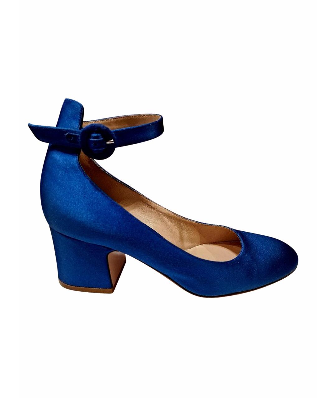 GIANVITO ROSSI Синие текстильные туфли, фото 9
