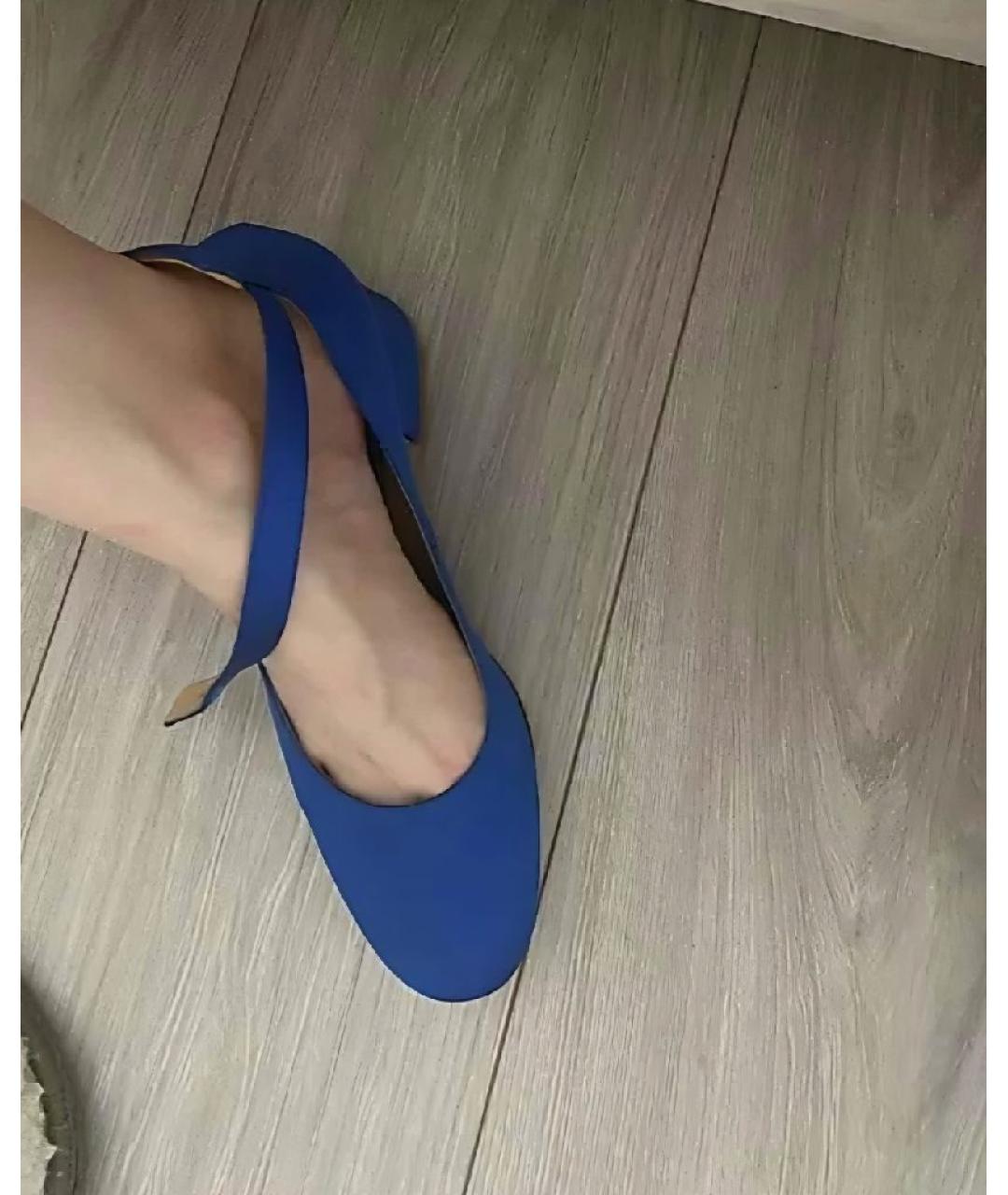 GIANVITO ROSSI Синие текстильные туфли, фото 5