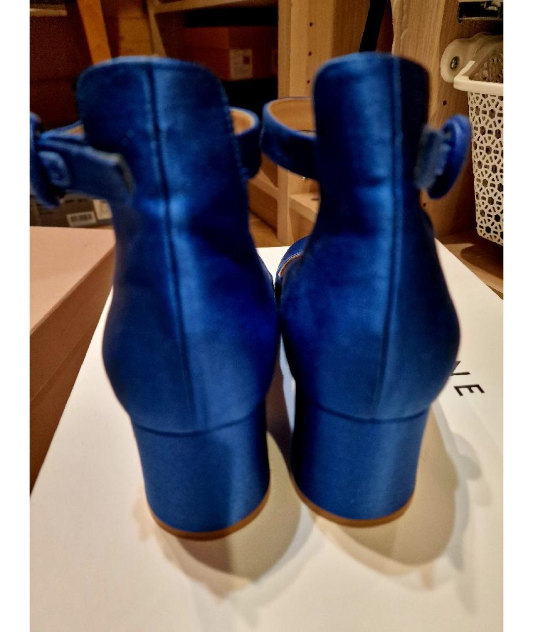 GIANVITO ROSSI Синие текстильные туфли, фото 4