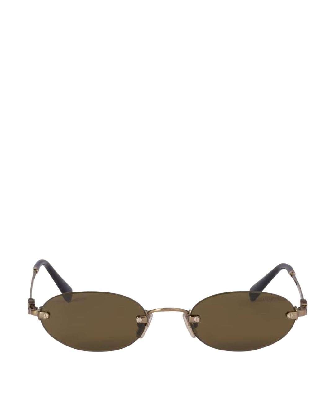 MIU MIU Коричневые металлические солнцезащитные очки, фото 1