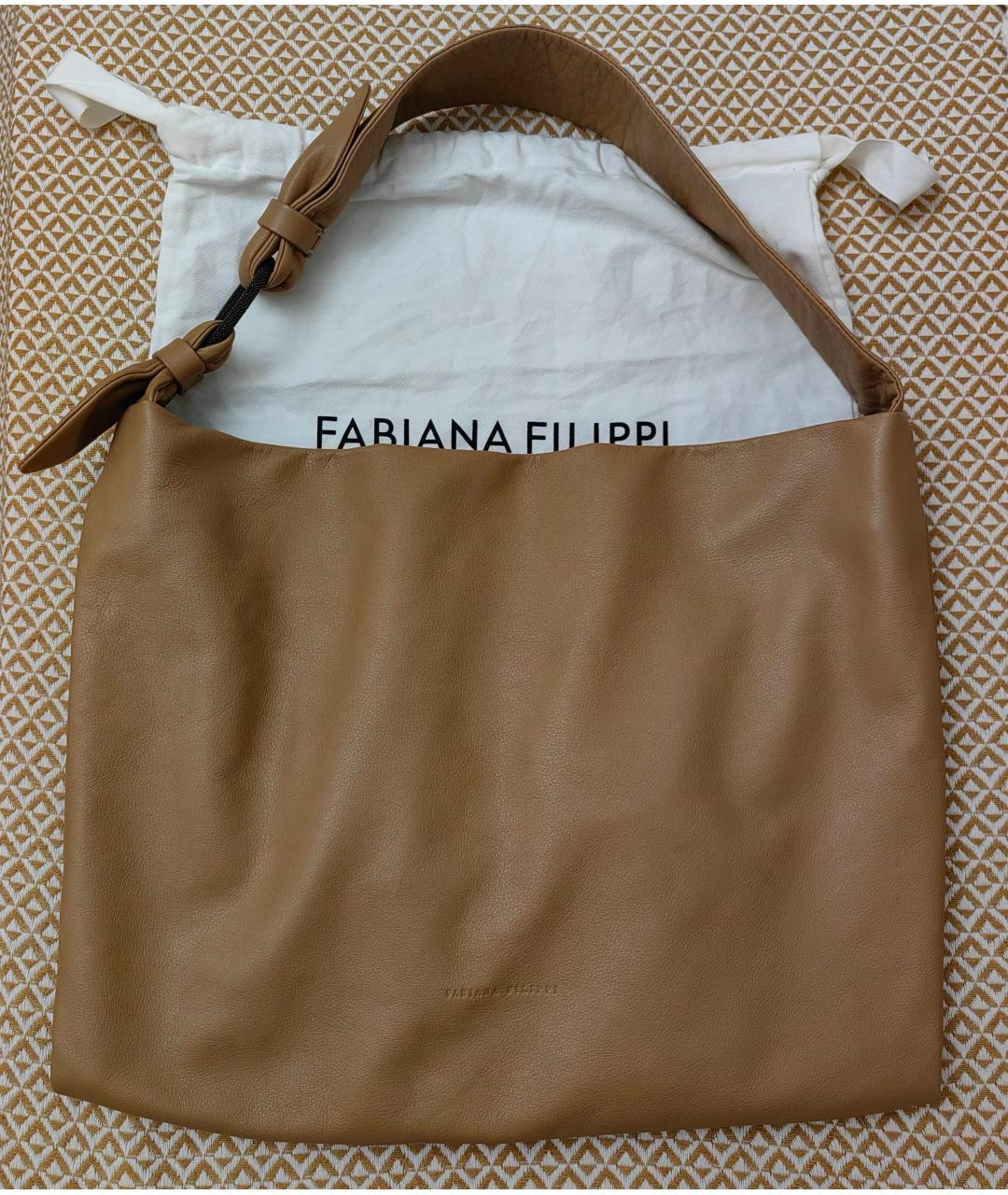 FABIANA FILIPPI Бежевая кожаная сумка тоут, фото 8