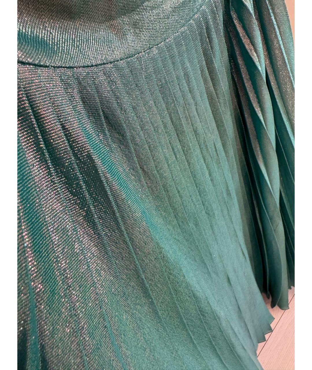 GUCCI Зеленая шелковая юбка миди, фото 5
