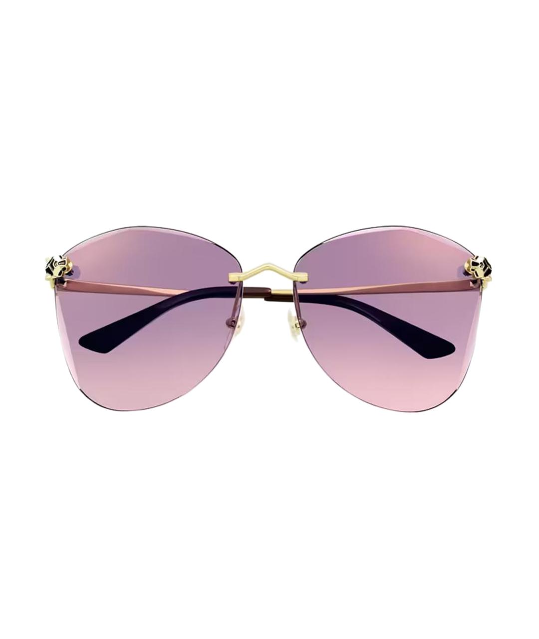 CARTIER Фиолетовые металлические солнцезащитные очки, фото 2
