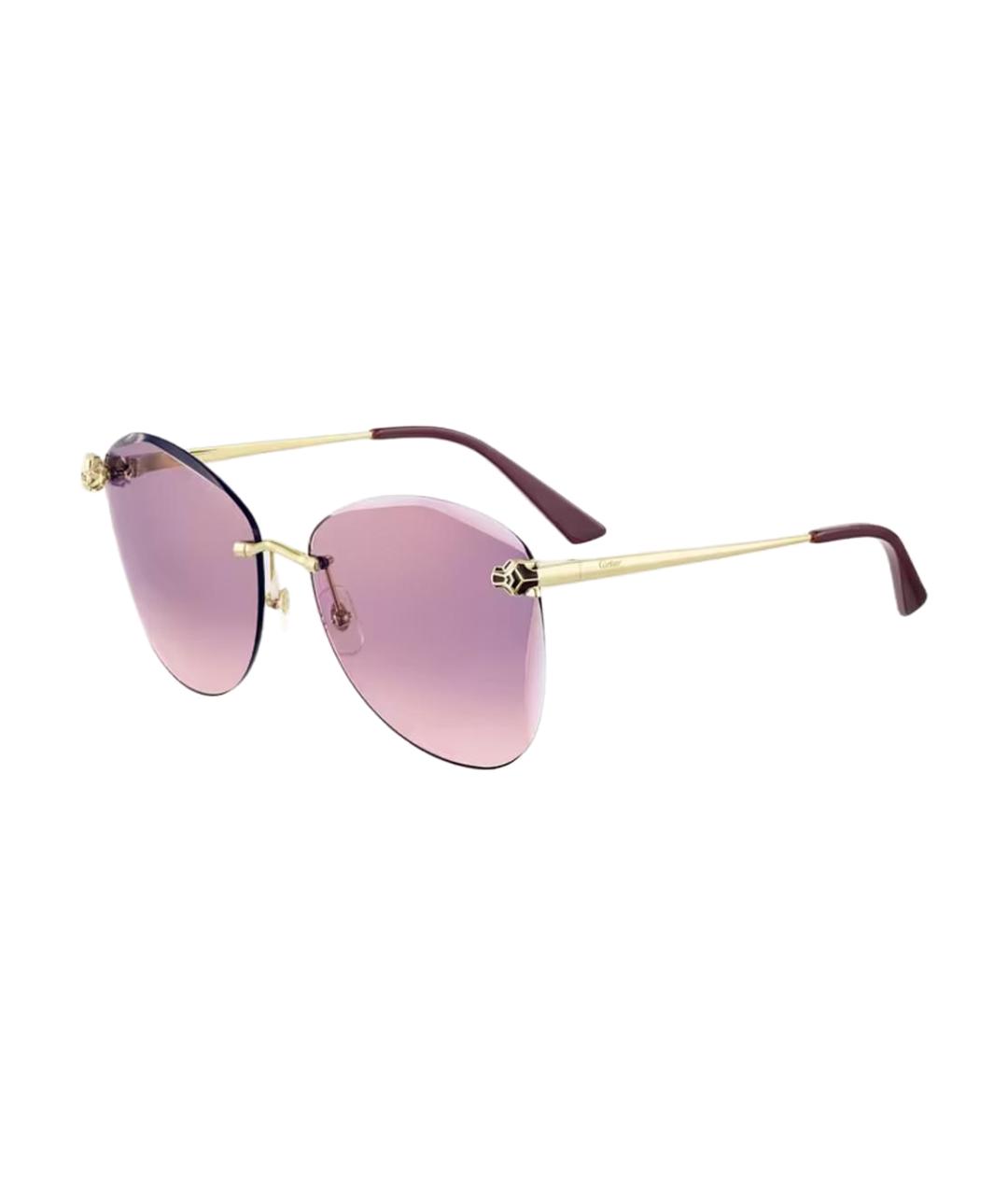 CARTIER Фиолетовые металлические солнцезащитные очки, фото 1