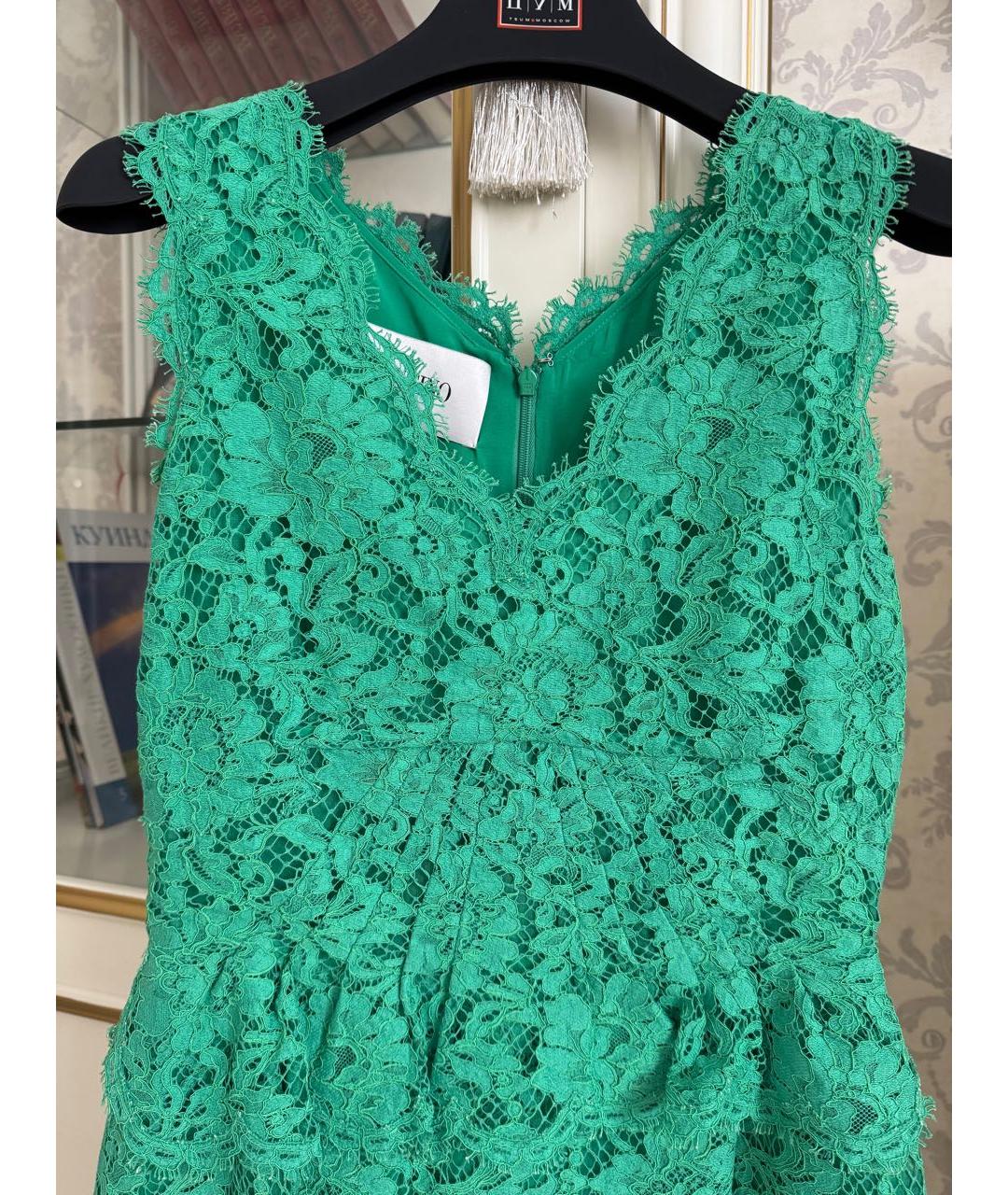VALENTINO Зеленые хлопковое коктейльное платье, фото 4