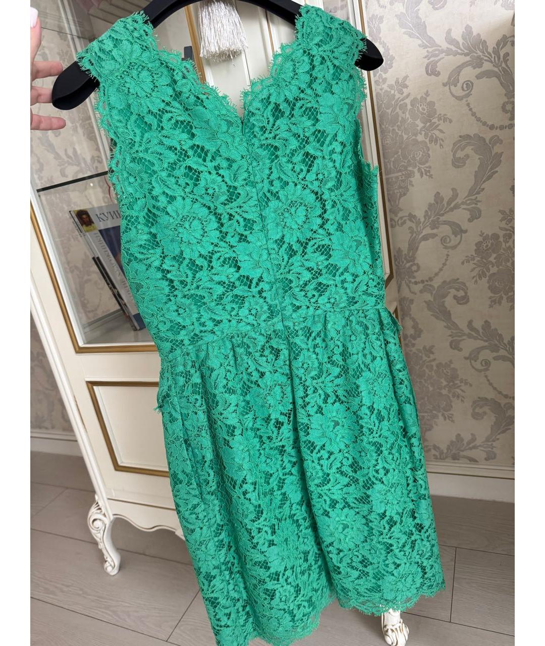 VALENTINO Зеленые хлопковое коктейльное платье, фото 2