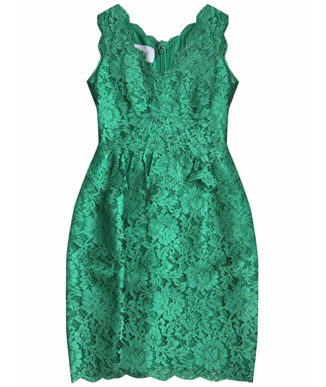 VALENTINO Зеленые хлопковое коктейльное платье, фото 1