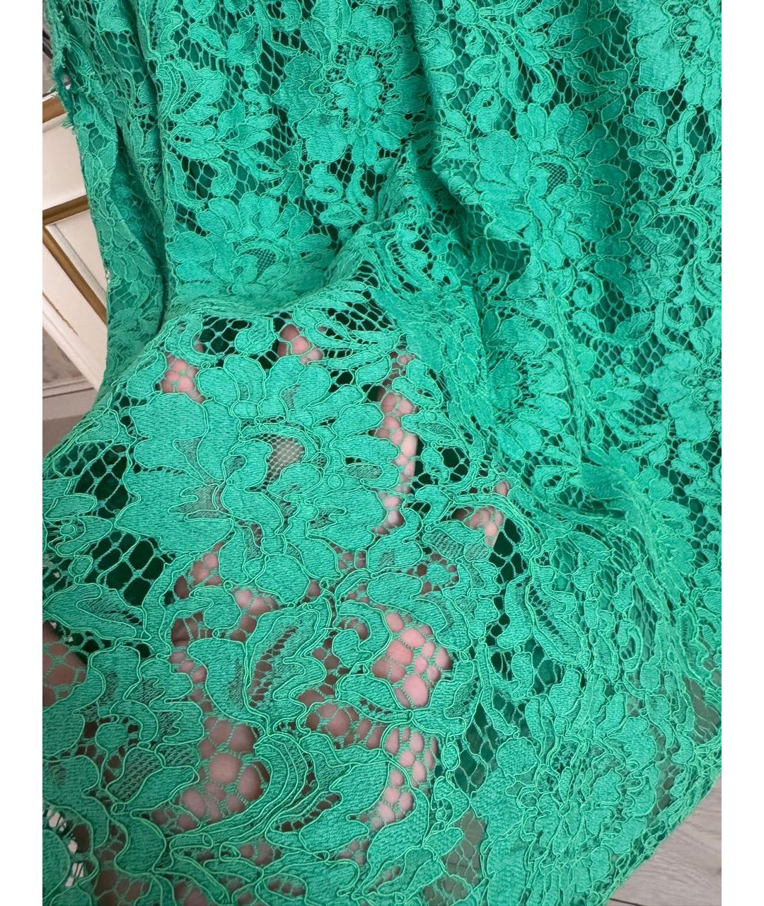 VALENTINO Зеленые хлопковое коктейльное платье, фото 6