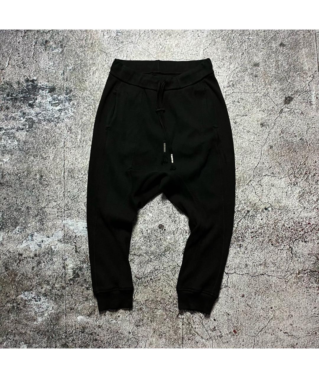 BORIS BIDJAN Черные хлопко-эластановые повседневные брюки, фото 7