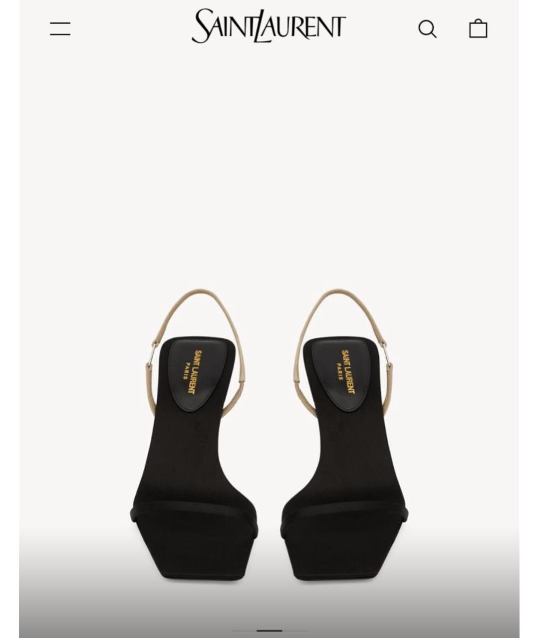SAINT LAURENT Черные текстильные босоножки, фото 2