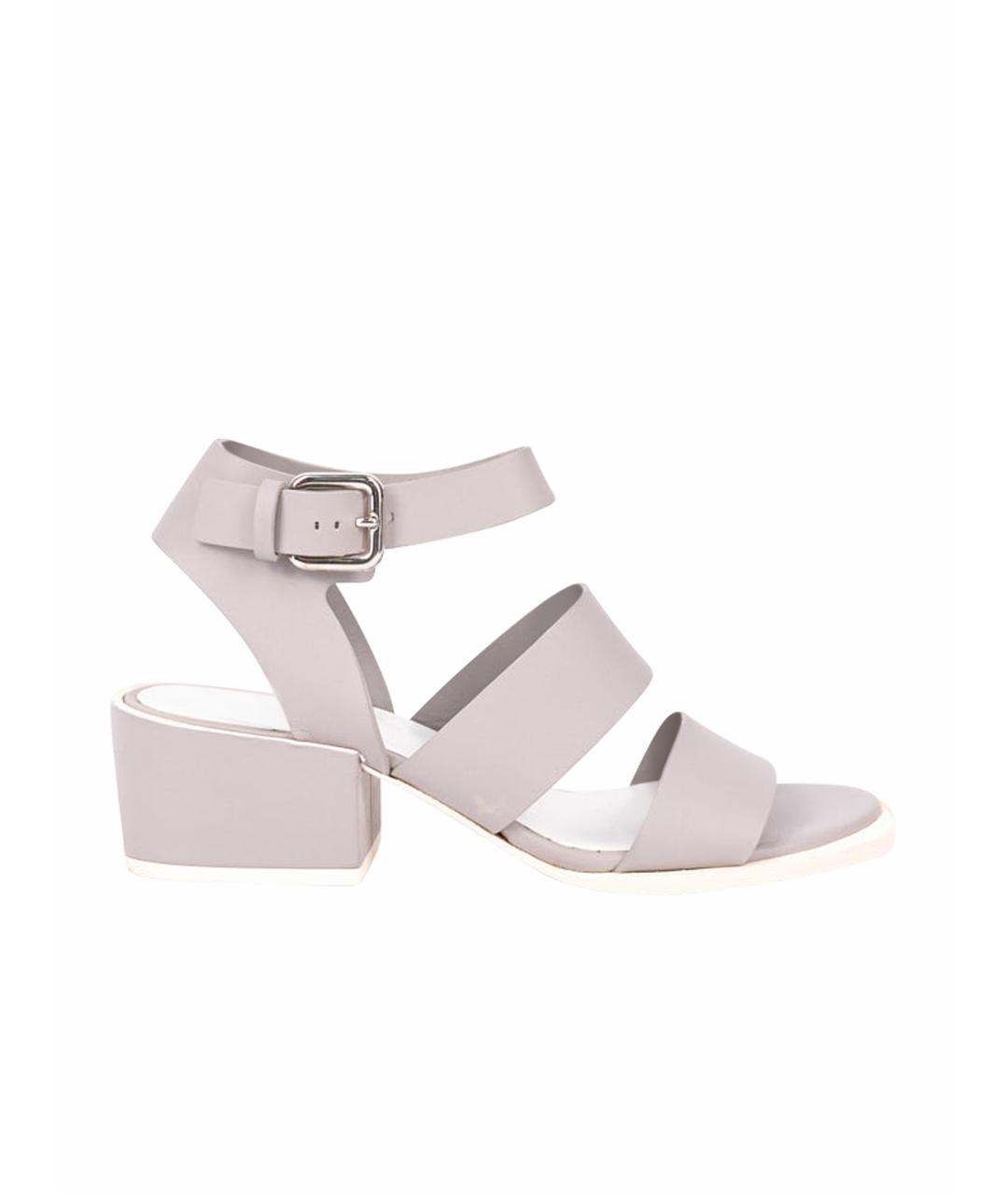 JIL SANDER Серые кожаные босоножки, фото 1