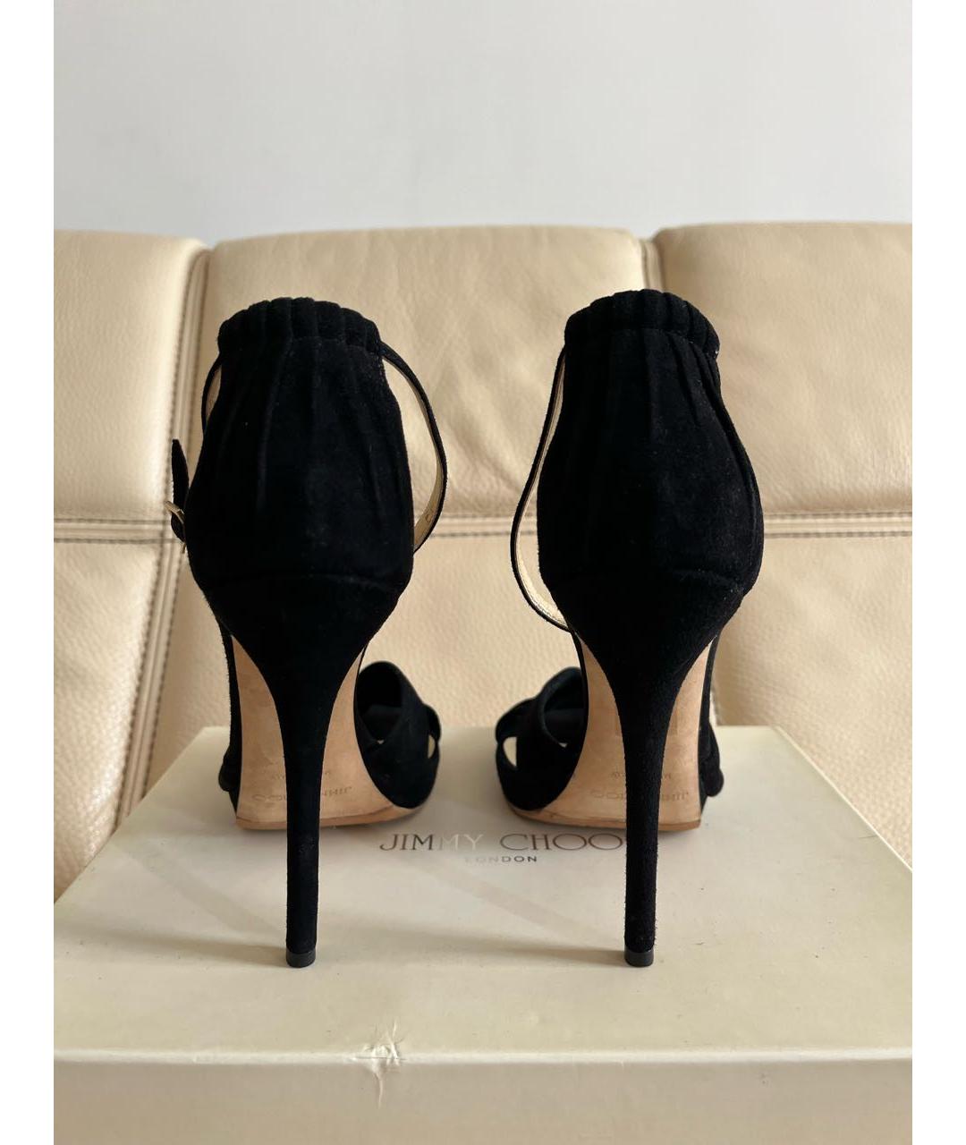 JIMMY CHOO Черные замшевые босоножки, фото 4