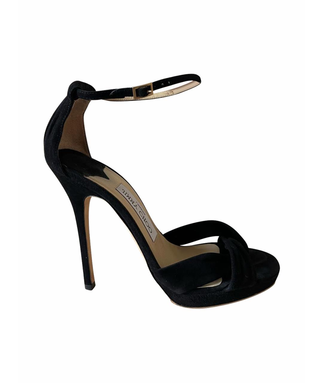 JIMMY CHOO Черные замшевые босоножки, фото 1