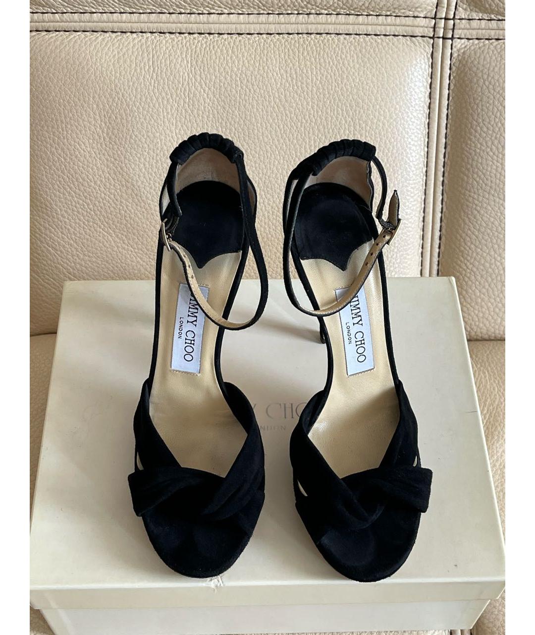 JIMMY CHOO Черные замшевые босоножки, фото 2