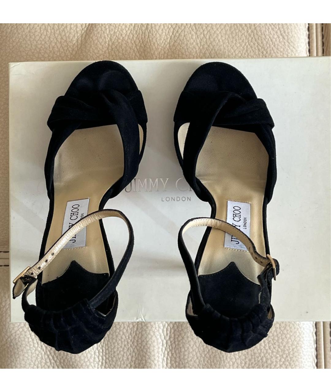 JIMMY CHOO Черные замшевые босоножки, фото 3