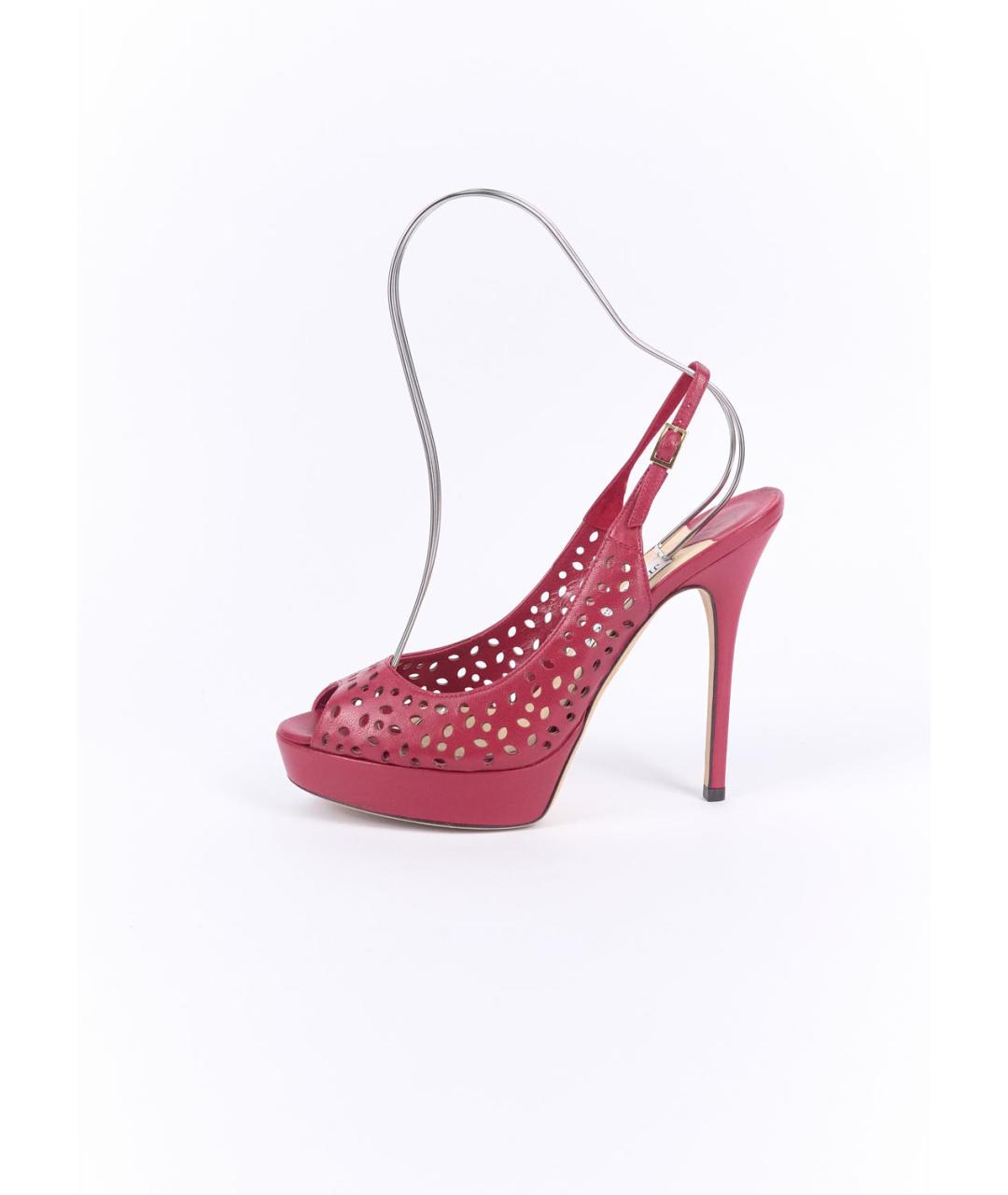 JIMMY CHOO Розовые кожаные босоножки, фото 7