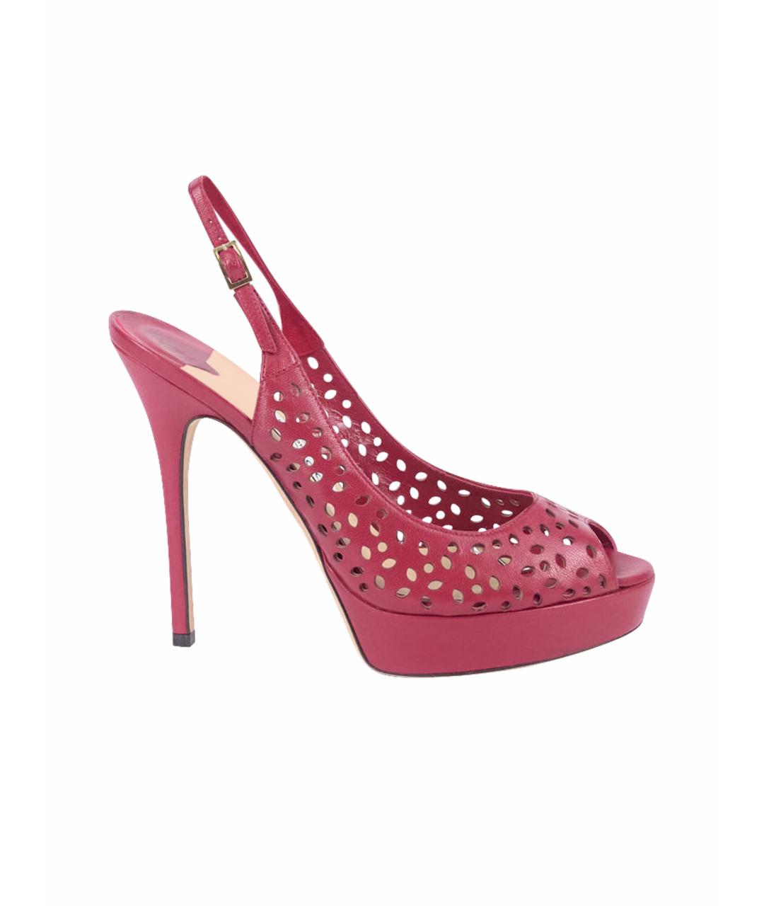 JIMMY CHOO Розовые кожаные босоножки, фото 1