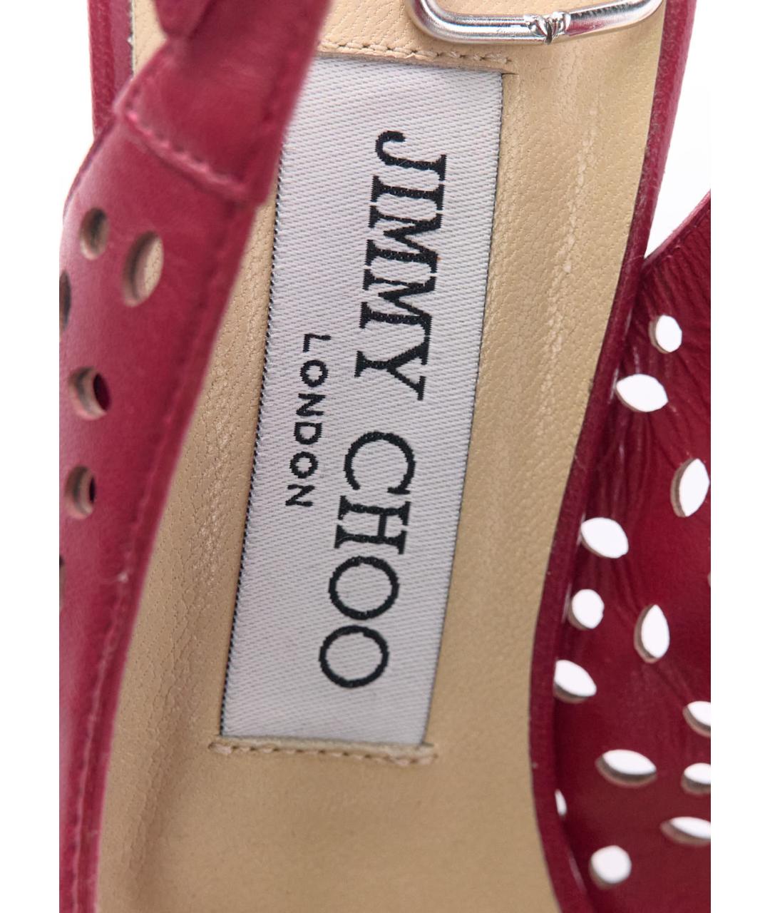 JIMMY CHOO Розовые кожаные босоножки, фото 6