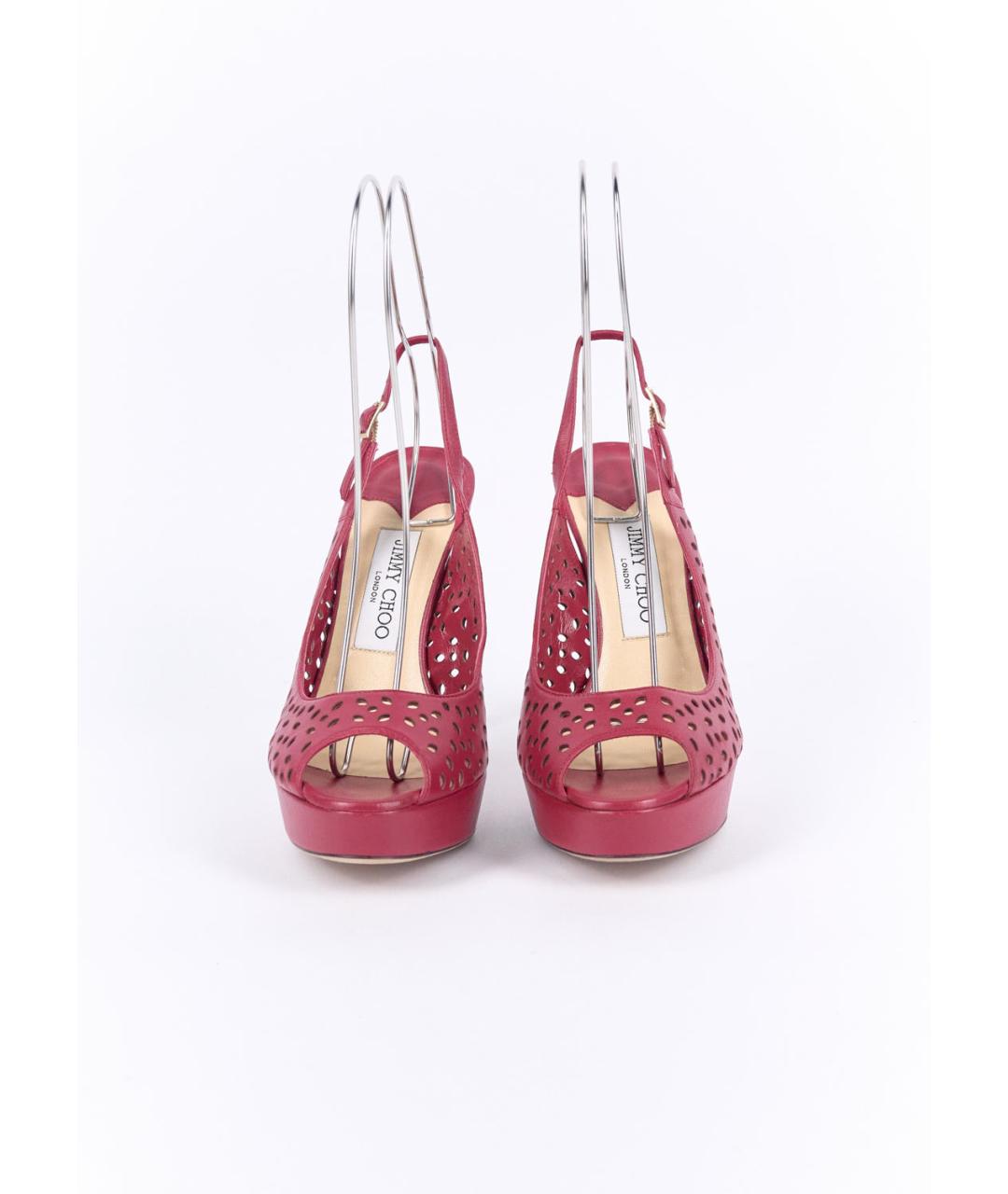 JIMMY CHOO Розовые кожаные босоножки, фото 3