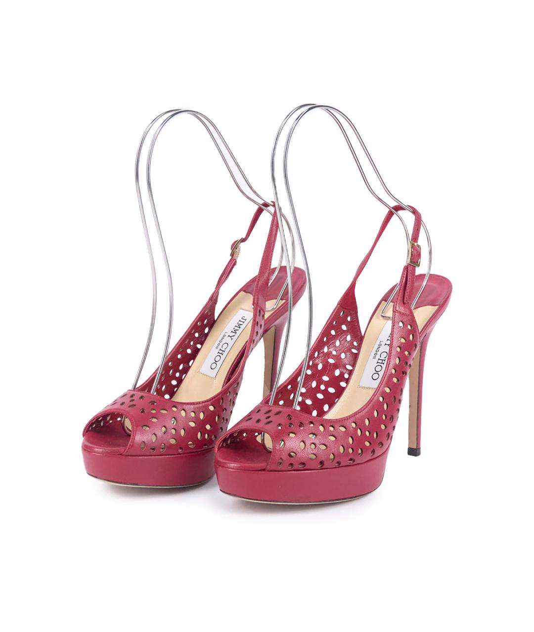 JIMMY CHOO Розовые кожаные босоножки, фото 2