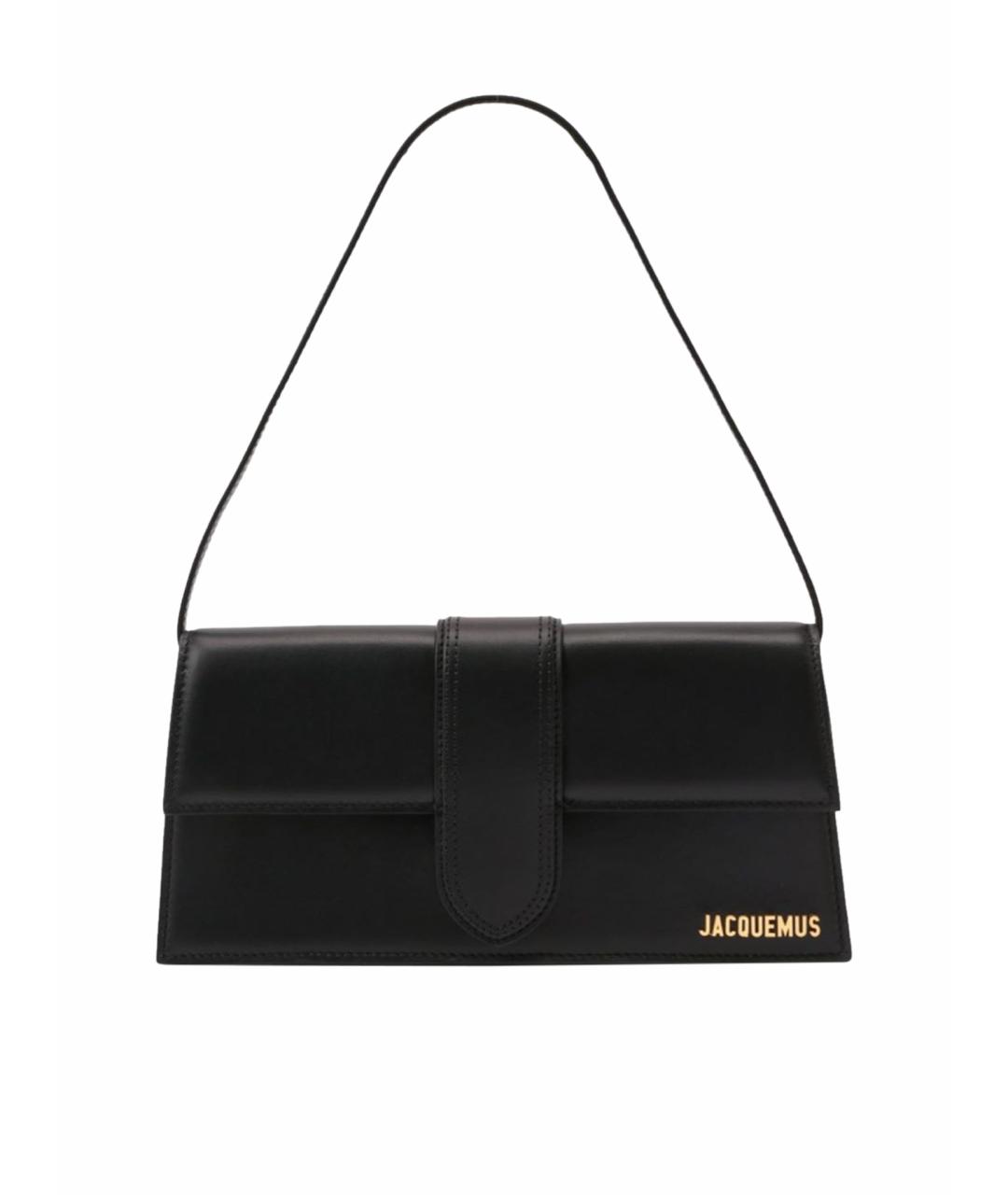JACQUEMUS Черная кожаная сумка через плечо, фото 1