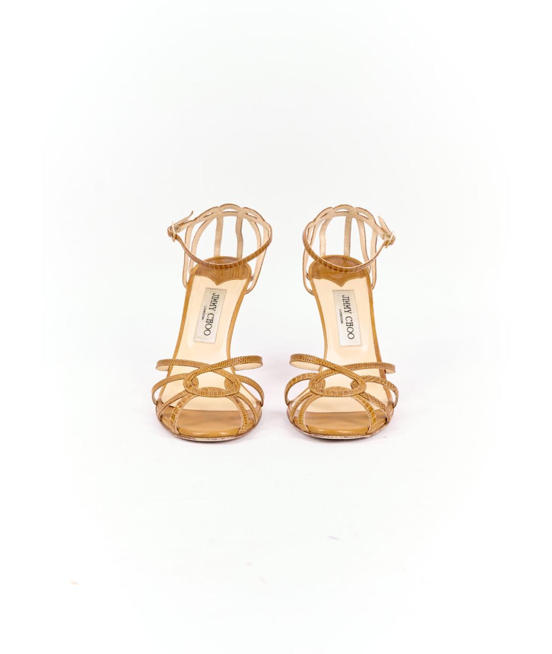 JIMMY CHOO Коричневые кожаные босоножки, фото 3