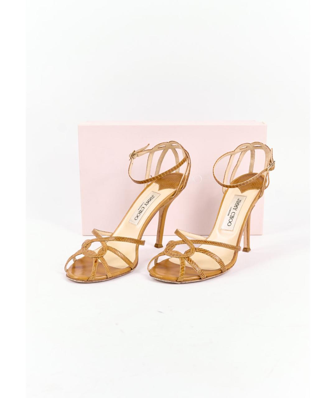 JIMMY CHOO Коричневые кожаные босоножки, фото 6