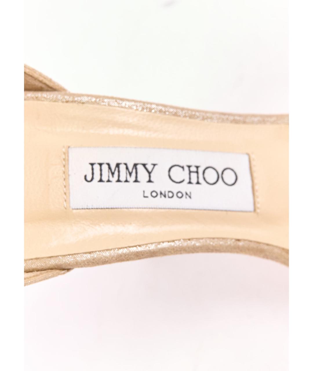 JIMMY CHOO Бежевые кожаные босоножки, фото 6