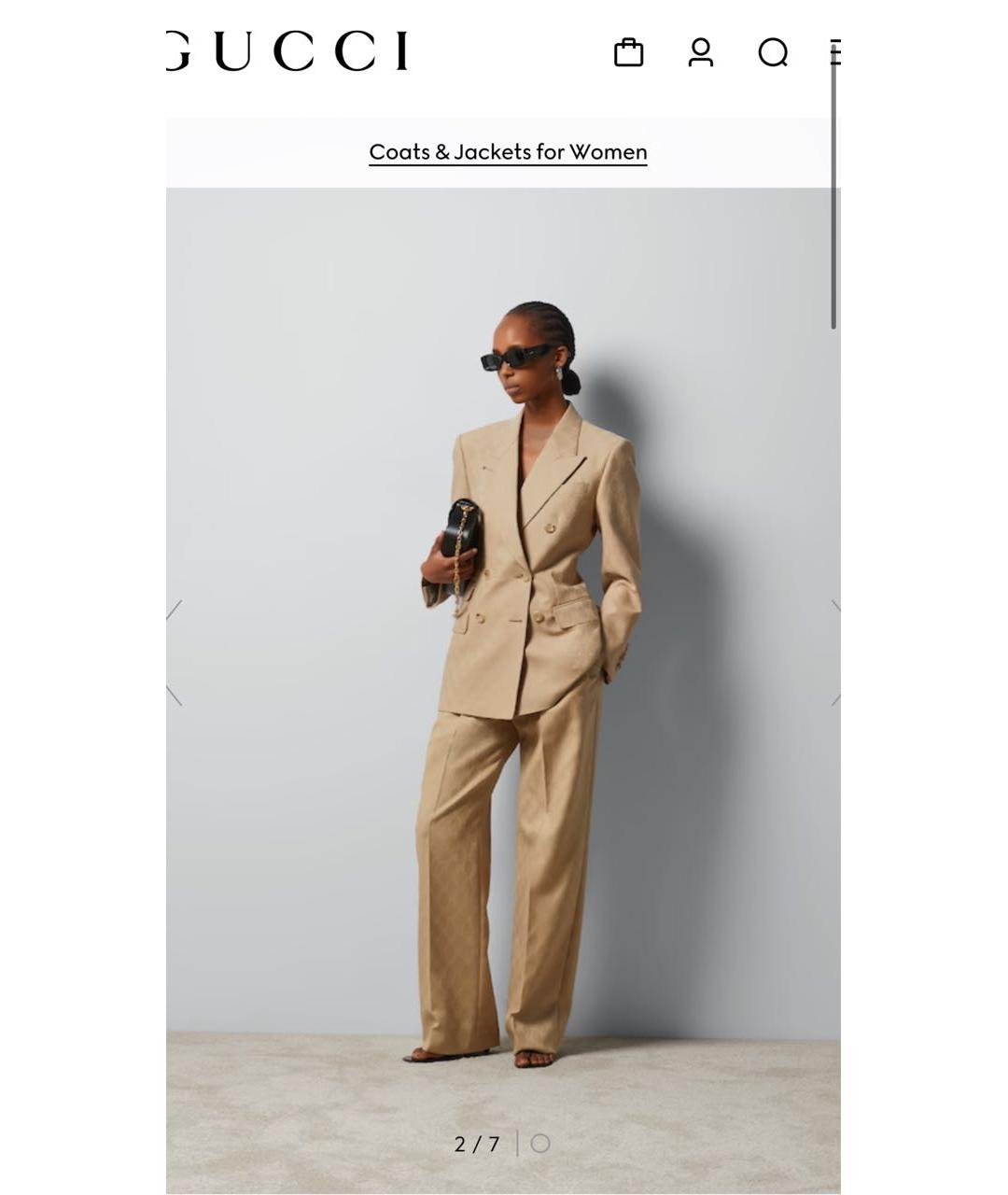 GUCCI Бежевый костюм с брюками, фото 3
