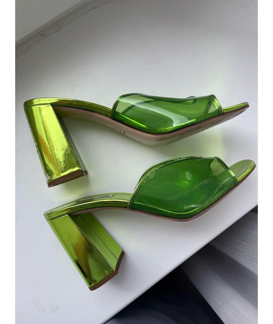 MIU MIU Салатовые резиновые мюли, фото 6