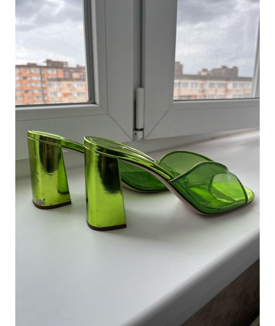MIU MIU Салатовые резиновые мюли, фото 5