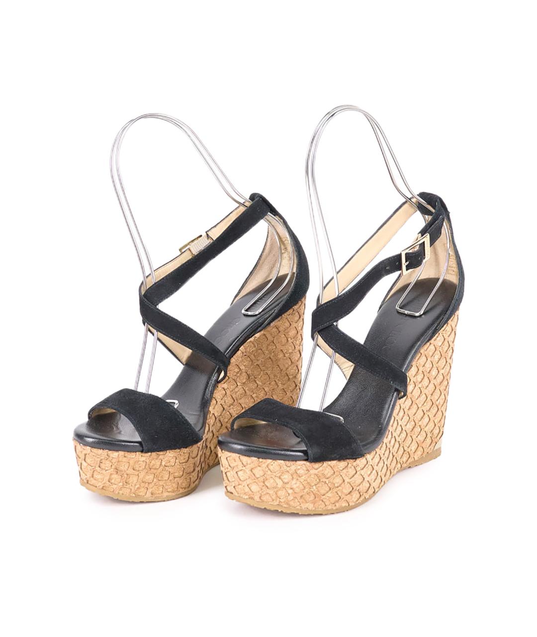 JIMMY CHOO Черные замшевые босоножки, фото 5