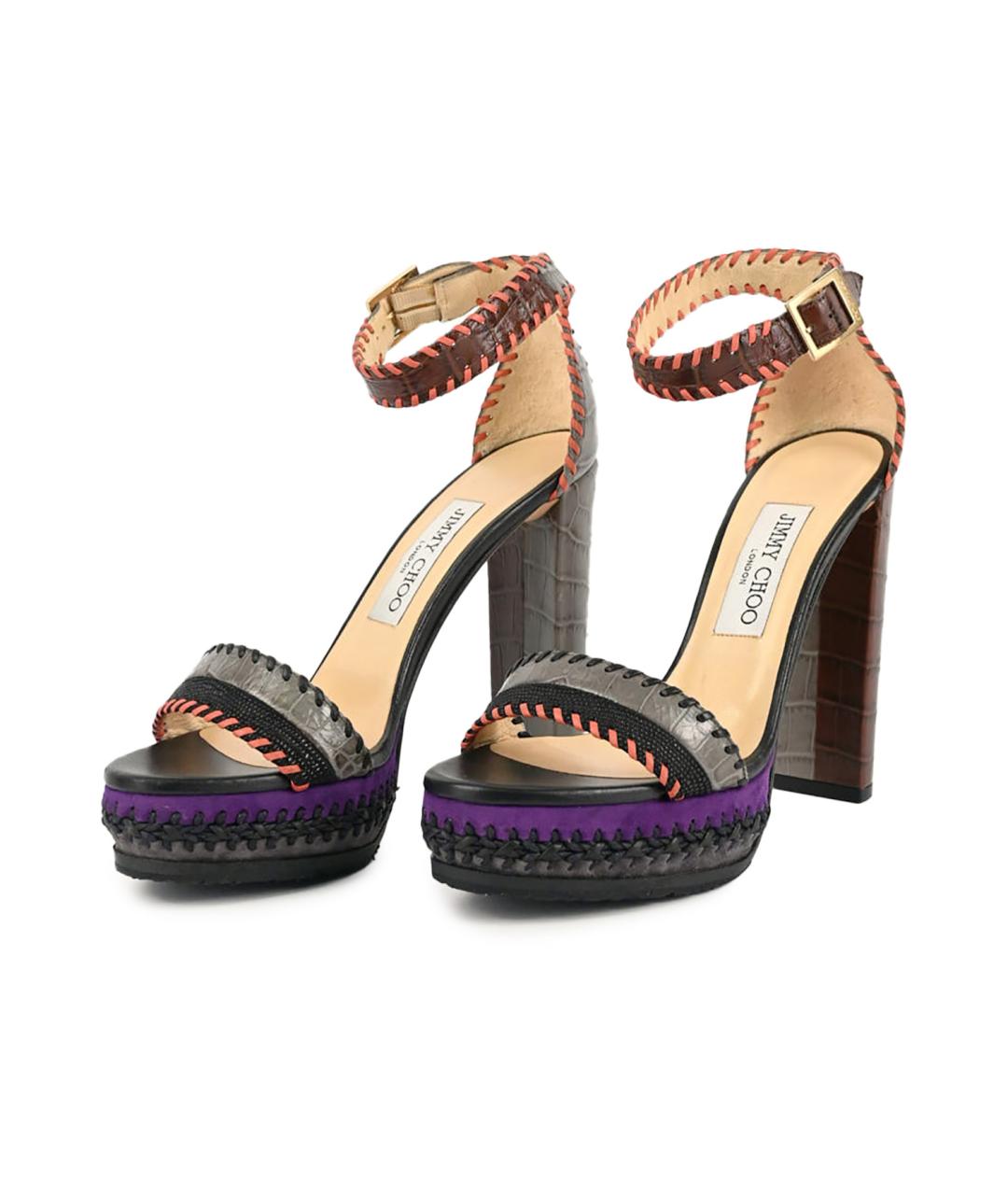JIMMY CHOO Мульти кожаные босоножки, фото 4