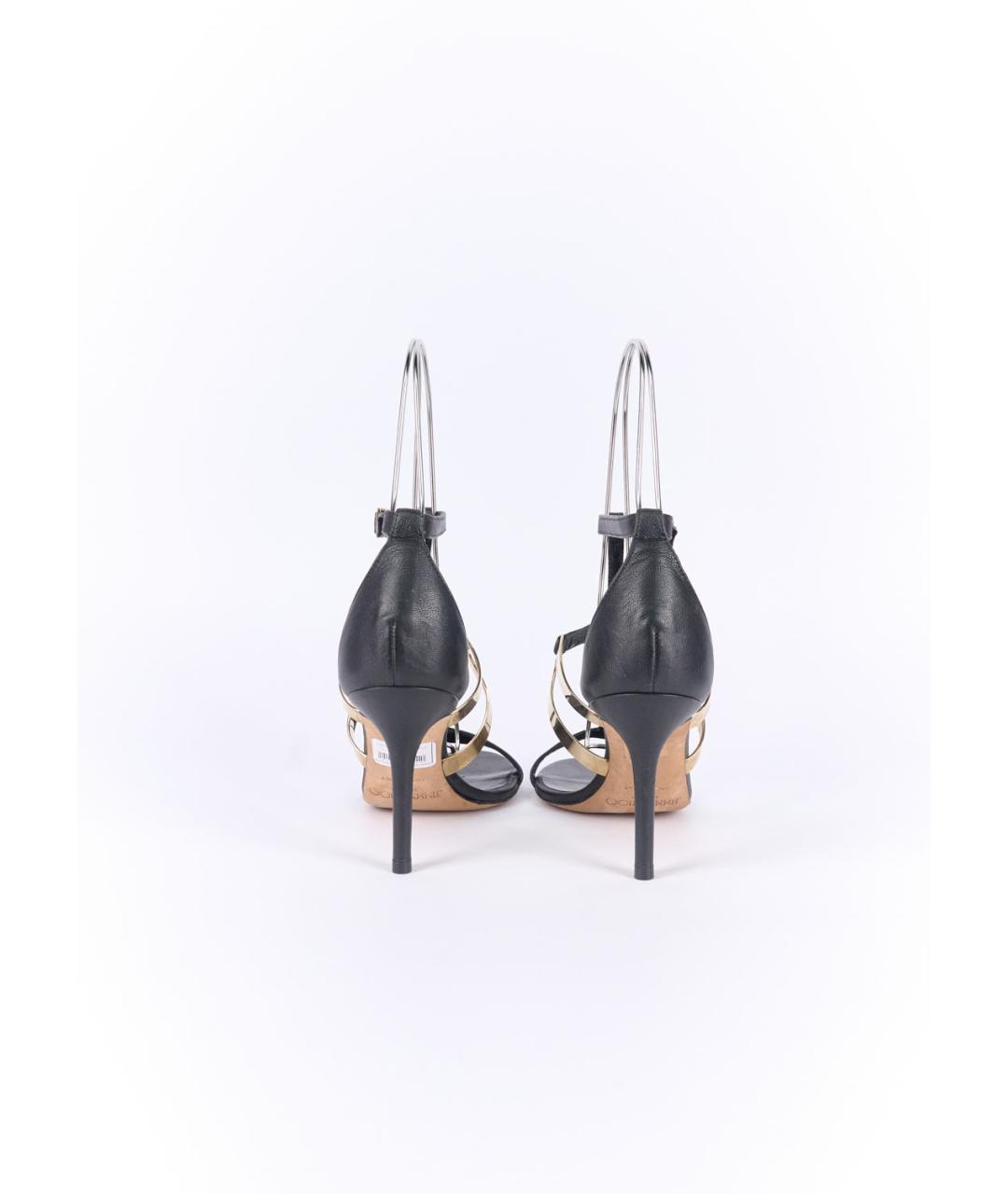 JIMMY CHOO Черные кожаные босоножки, фото 4