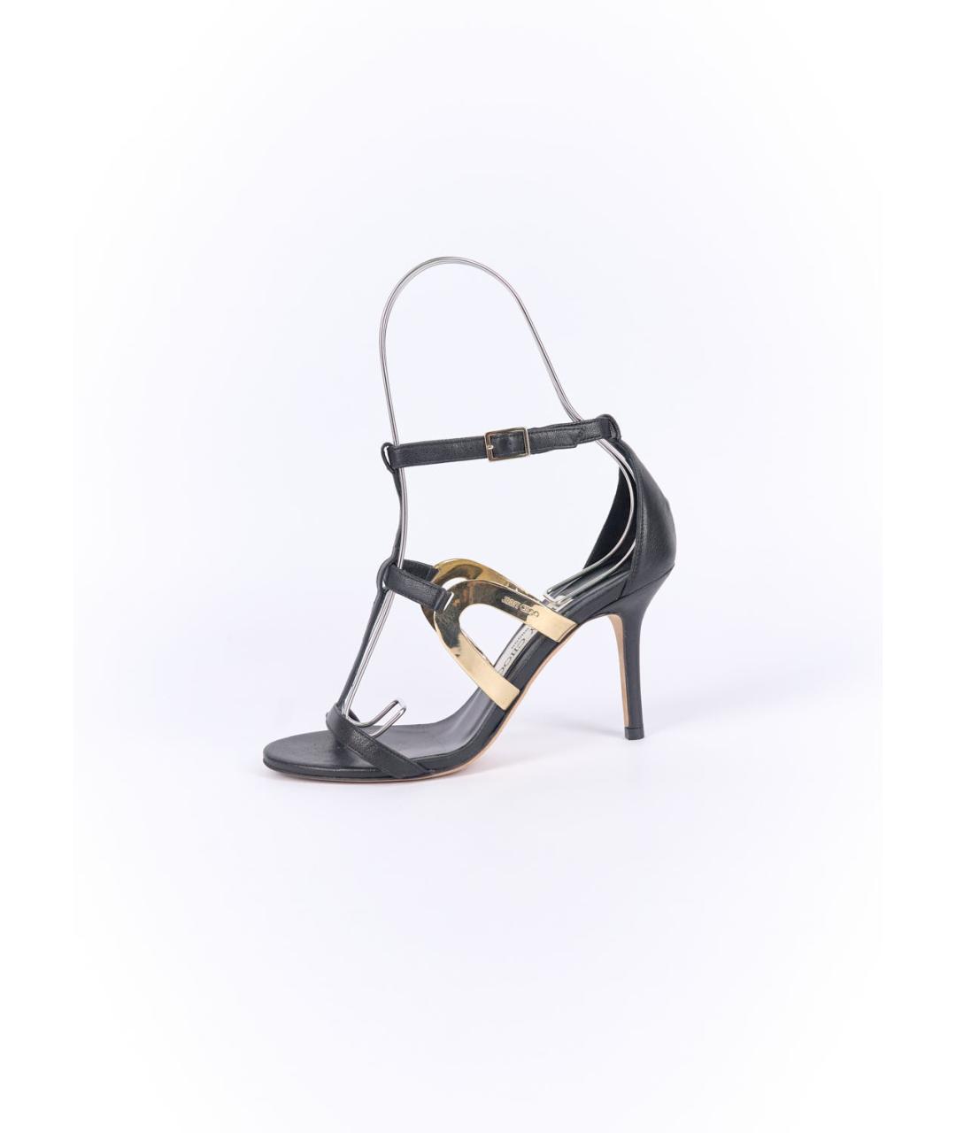 JIMMY CHOO Черные кожаные босоножки, фото 6