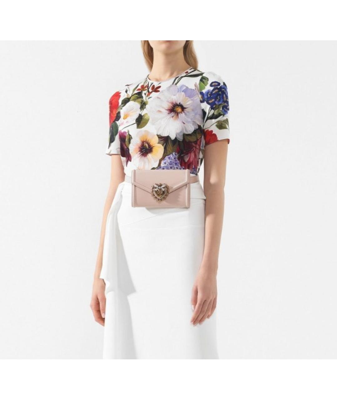 DOLCE&GABBANA Розовая кожаная поясная сумка, фото 2