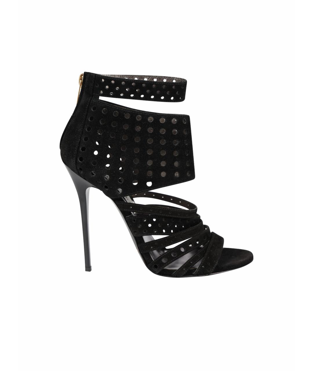 JIMMY CHOO Черные замшевые босоножки, фото 1