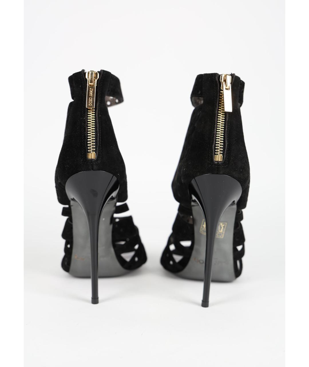 JIMMY CHOO Черные замшевые босоножки, фото 4