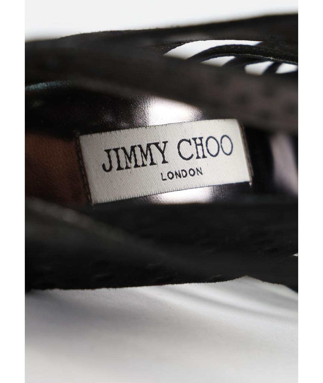 JIMMY CHOO Черные замшевые босоножки, фото 5