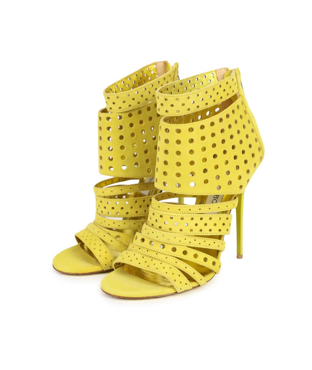 JIMMY CHOO Желтые замшевые босоножки, фото 2