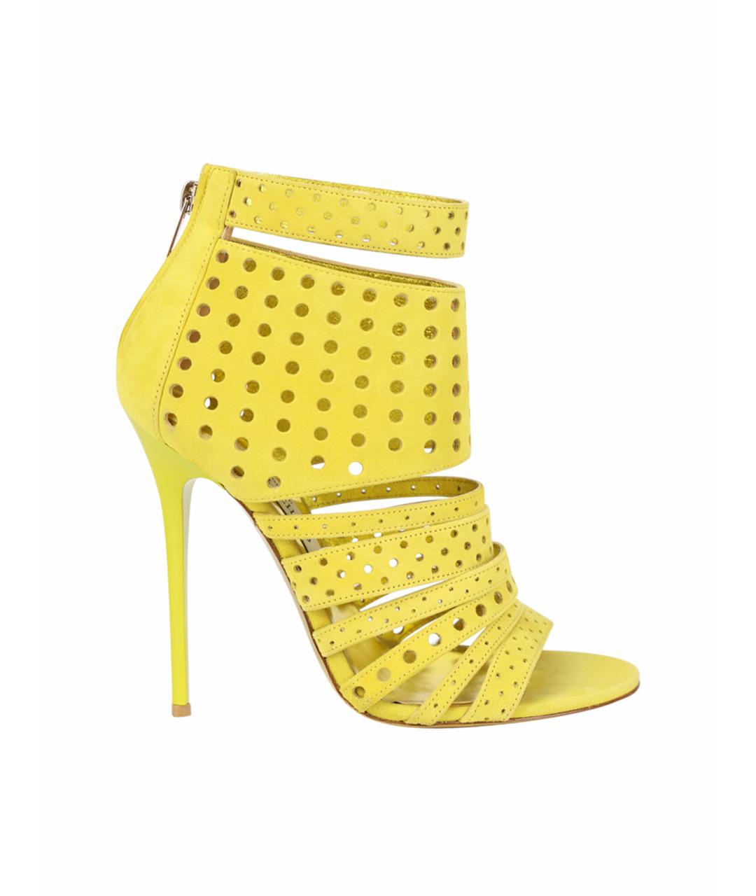 JIMMY CHOO Желтые замшевые босоножки, фото 1