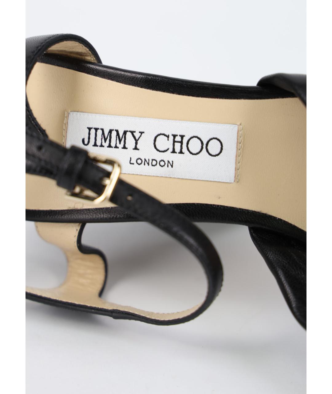 JIMMY CHOO Черные кожаные босоножки, фото 3