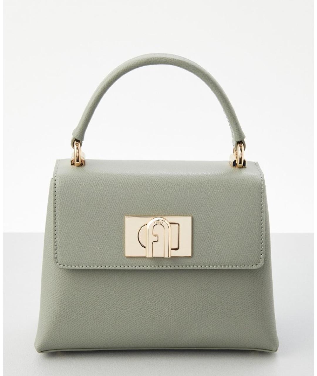 FURLA Салатовая кожаная сумка через плечо, фото 8