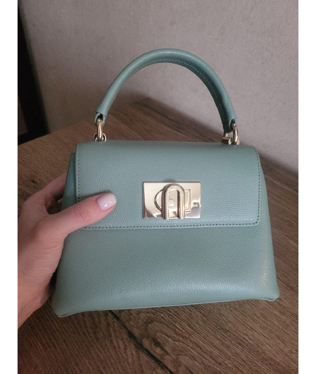 FURLA Салатовая кожаная сумка через плечо, фото 2
