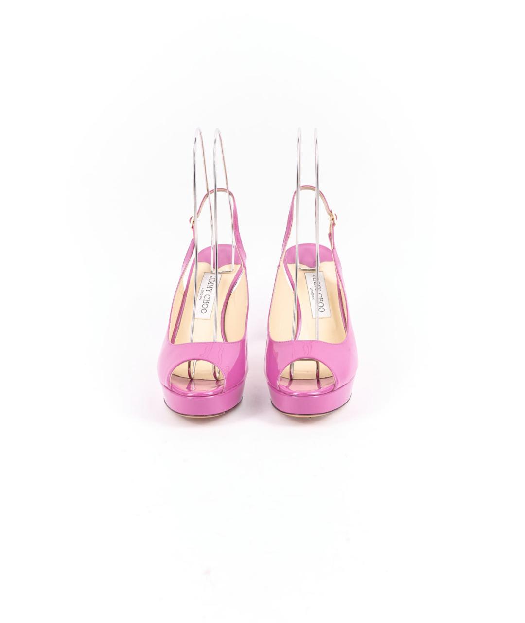 JIMMY CHOO Розовые босоножки из лакированной кожи, фото 2