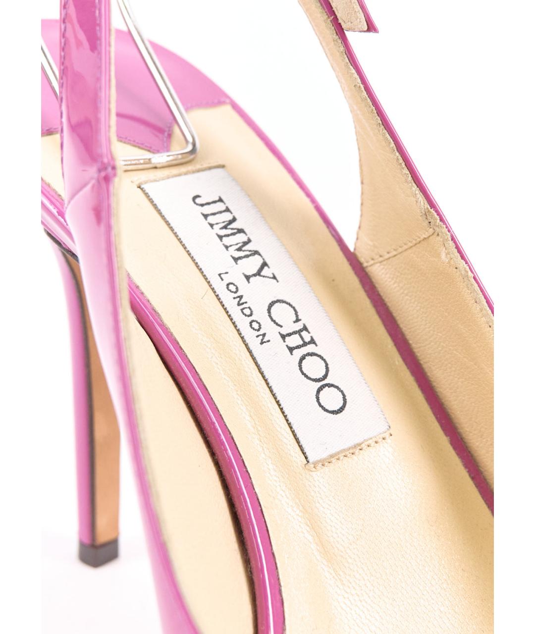 JIMMY CHOO Розовые босоножки из лакированной кожи, фото 3