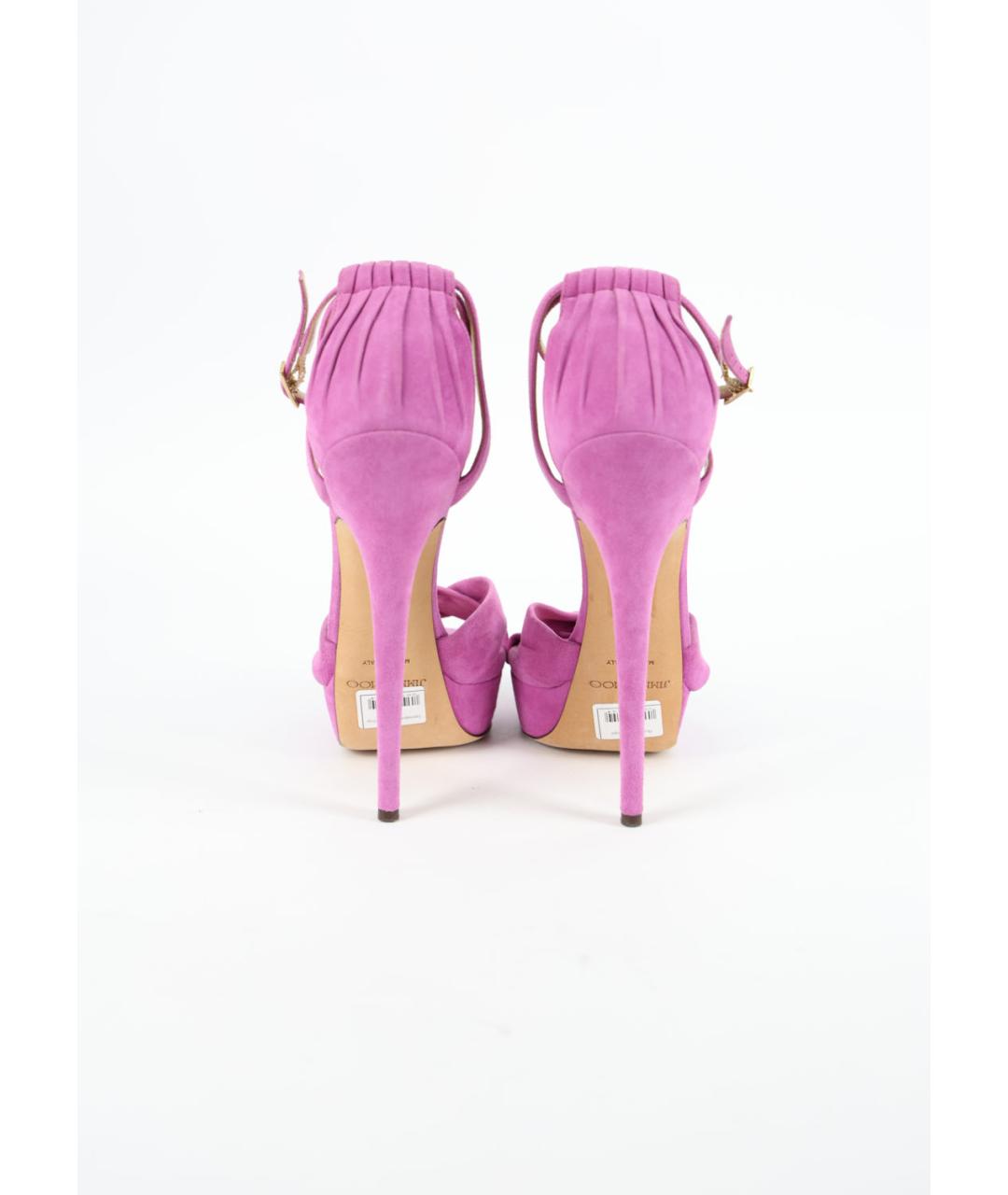 JIMMY CHOO Фиолетовые замшевые босоножки, фото 4